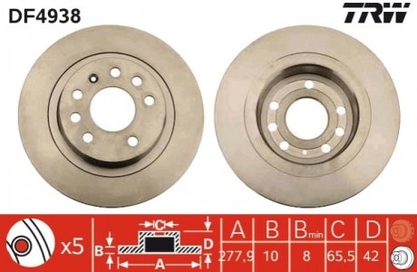 Тормозной диск (задний) DF4938
