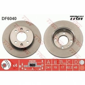 Тормозной диск (передний) TRW DF6040 (фото 1)