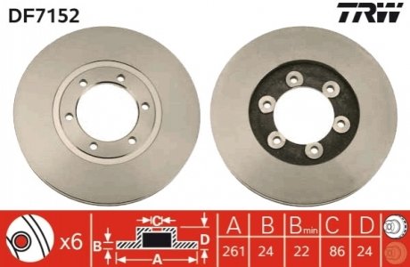 Тормозной диск (передний) TRW DF7152 (фото 1)