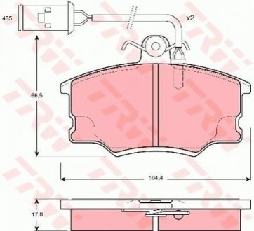 Гальмівні колодки, дискове гальмо (набір) GDB1054