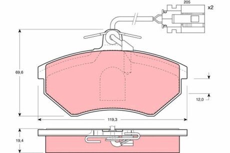 Дискові гальмівні колодки (передні) GDB1057