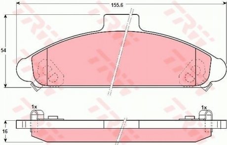 Гальмівні колодки, дискове гальмо (набір) GDB1136