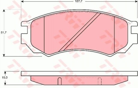 Гальмівні колодки, дискове гальмо (набір) GDB1141