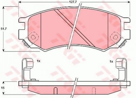 Гальмівні колодки, дискове гальмо (набір) GDB1175