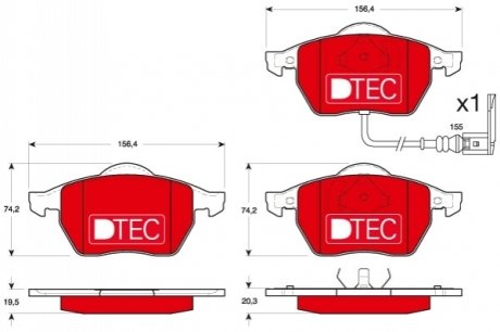 Дисковые тормозные колодки (передние) GDB1403DTE