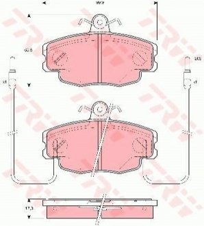 Гальмівні колодки, дискове гальмо (набір) TRW GDB1428 (фото 1)