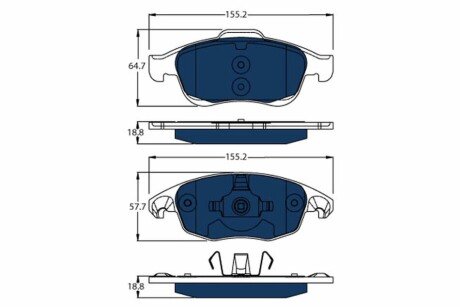 Колодки гальмівні CITROEN P. BERLINGO 11- ELECTRIC BLUE GDB1690BTE