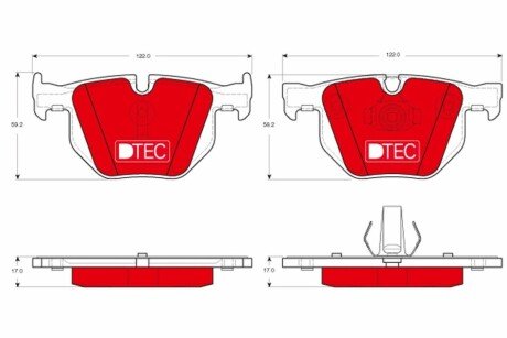 Дисковые тормозные колодки (задние) GDB1730DTE