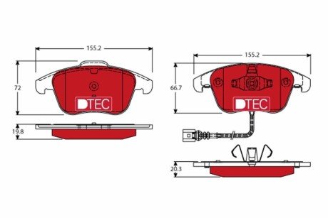 Дискові гальмівні колодки (передні) GDB1762DTE