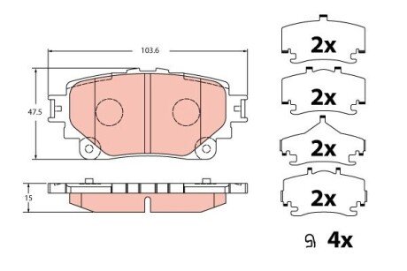 Гальмівні колодки дискові TOYOTA RAV4 \'\'R \'\'18>> GDB2343