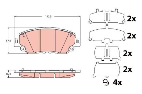 Гальмівні колодки, дискові GDB2354