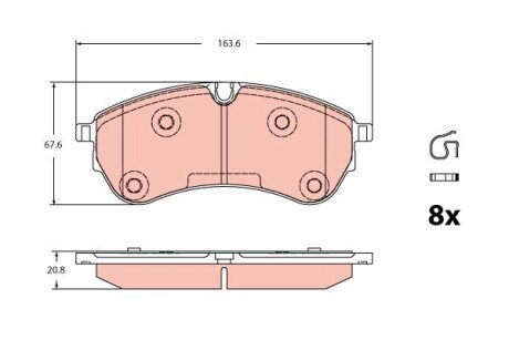 Гальмівні колодки дискові MAN/VW TGE/Crafter &quot;F &quot;16&gt;&gt; TRW GDB2362 (фото 1)