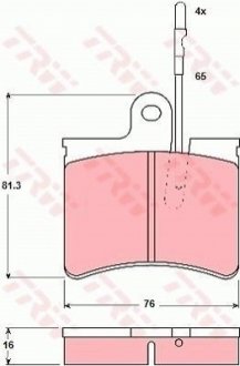 Гальмівні колодки, дискове гальмо (набір) GDB287