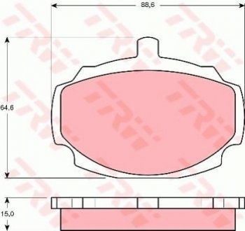 Гальмівні колодки, дискове гальмо (набір) TRW GDB331 (фото 1)