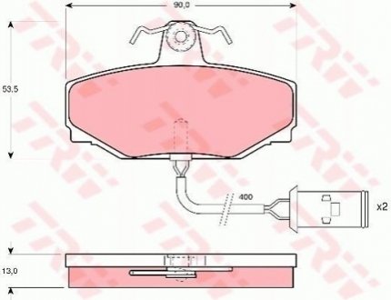 Гальмівні колодки, дискове гальмо (набір) GDB412