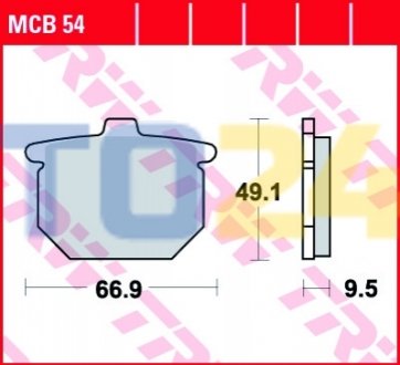 Дисковые тормозные колодки (передние) TRW MCB54 (фото 1)