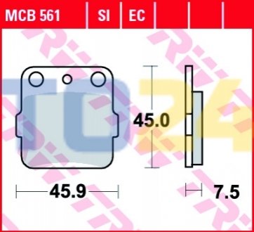 Дисковые тормозные колодки TRW MCB561EC (фото 1)