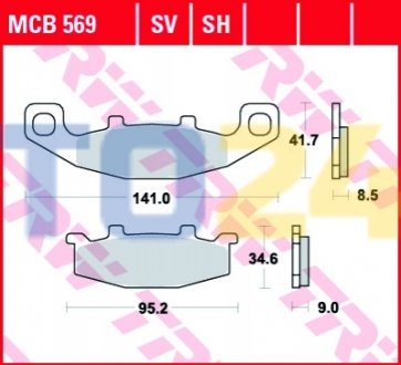 Тормозные колодки MCB569