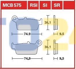 Тормозные колодки TRW MCB575 (фото 1)