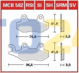 Дисковые тормозные колодки MCB582SV