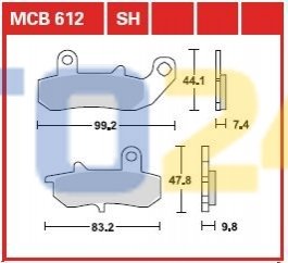 Дисковые тормозные колодки TRW MCB612 (фото 1)