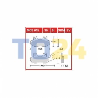 Дисковые тормозные колодки MCB615SV