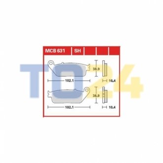 Дисковые тормозные колодки (задние) MCB631