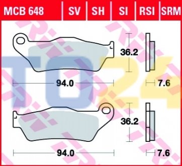 Дисковые тормозные колодки MCB648RSI