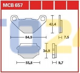 Дисковые тормозные колодки MCB657