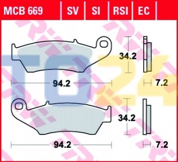 Дисковые тормозные колодки (передние) MCB669EC