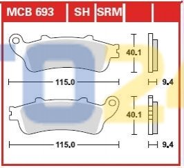 Гальмівні колодки скутерні TRW MCB693SRM (фото 1)