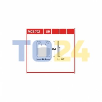 Тормозные колодки MCB702