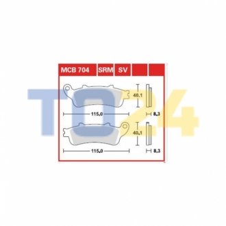 Гальмівна колодка (диск) TRW MCB704SRM (фото 1)