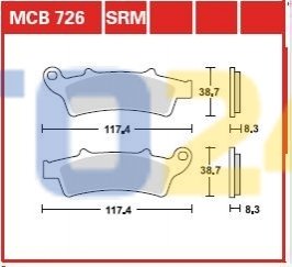 Дисковые тормозные колодки TRW MCB726SRM (фото 1)