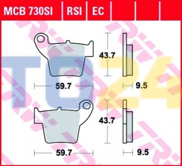 Дисковые тормозные колодки MCB730EC