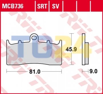 Дисковые тормозные колодки (передние) MCB736