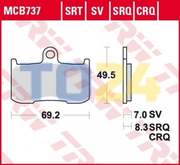 Дисковые тормозные колодки MCB737SV