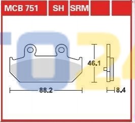 Дисковые тормозные колодки MCB751SRM