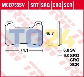 Тормозные колодки (передние) MCB755SV