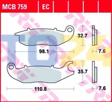 Дисковые тормозные колодки (передние) TRW MCB759EC (фото 1)