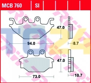 Дисковые тормозные колодки TRW MCB760 (фото 1)