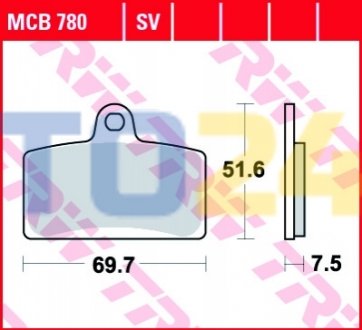 Дисковые тормозные колодки MCB780