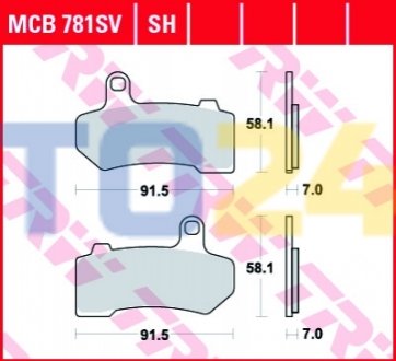 Тормозные колодки MCB781SV