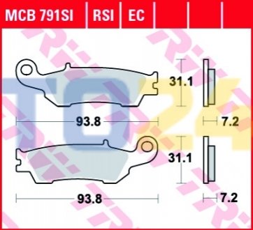 Дисковые тормозные колодки TRW MCB791EC (фото 1)