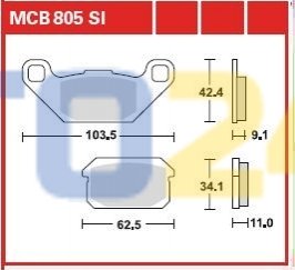 Дисковые тормозные колодки MCB805SI