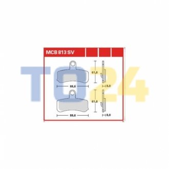 Дисковые тормозные колодки MCB813SV