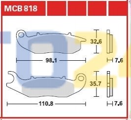 Дисковые тормозные колодки (передние) TRW MCB818 (фото 1)