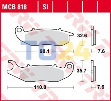 Дисковые тормозные колодки TRW MCB818SI (фото 1)