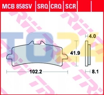 Дисковые тормозные колодки (передние) TRW MCB858SCR (фото 1)