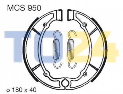 Барабанные тормозные колодки MCS950